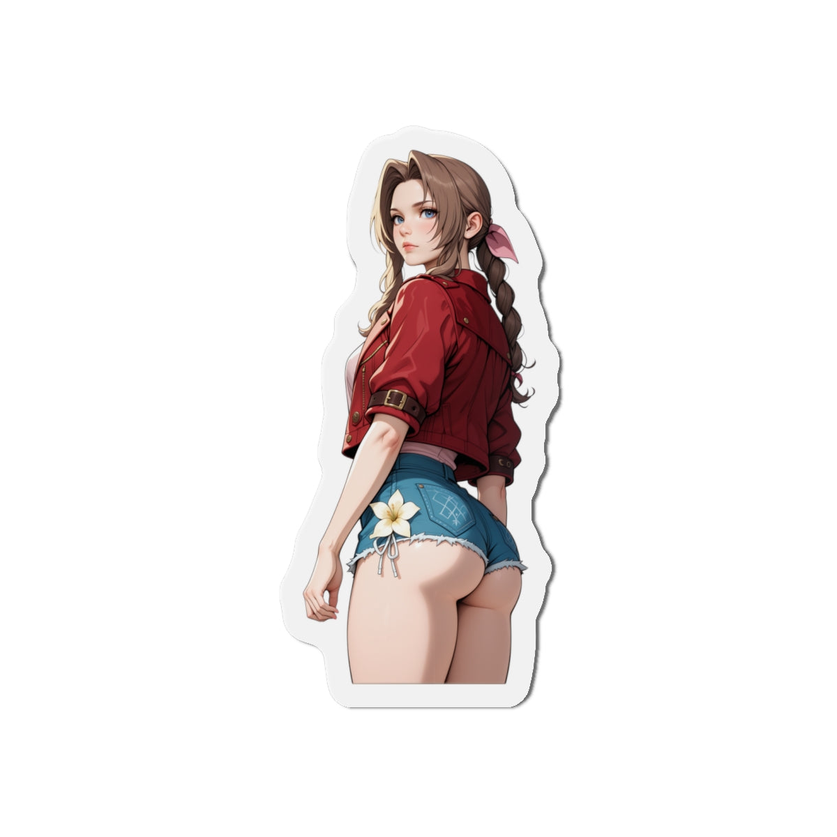 Aerith Magnet – FF7 Anime Girl Fridge Magnet, Cute Flower Girl Decor