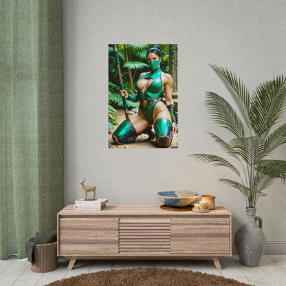 Jade Poster, Mortal Kombat Anime Girl Art Print, Waifu Fighter Wall Decor