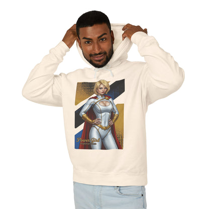Power Girl Hoodie | DC Comics Hoodie | Anime Superheroine Pullover - cream hoodie featuring anime-style Power Girl graphic on front