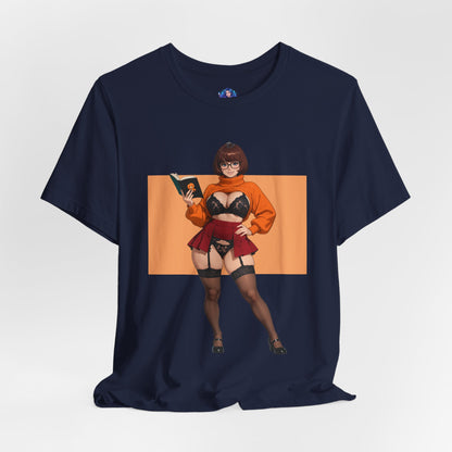 Velma Grafik-T-Shirt | Süßes Nerd-Girl-T-Shirt für Otakus und Retro-Fans | Smart-Heroine-Shirt