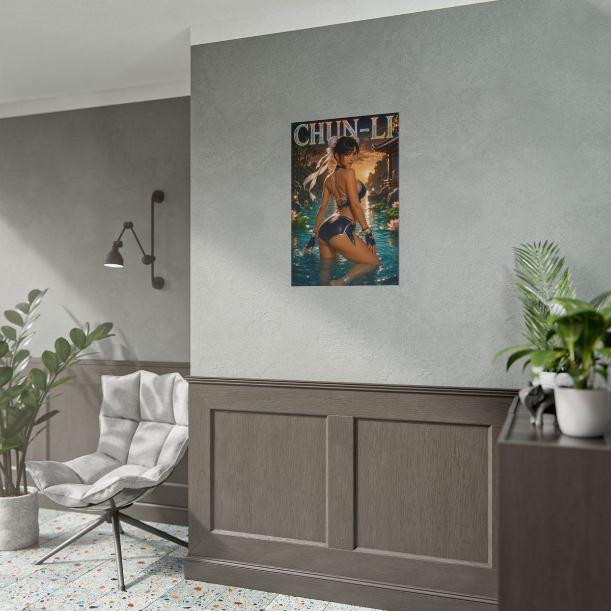 Chun Li Character Poster Street Fighter Gamer Gift Gaming Setup Wall Decor Print