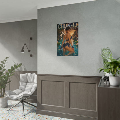 Chun Li Character Poster Street Fighter Gamer Gift Gaming Setup Wall Decor Print
