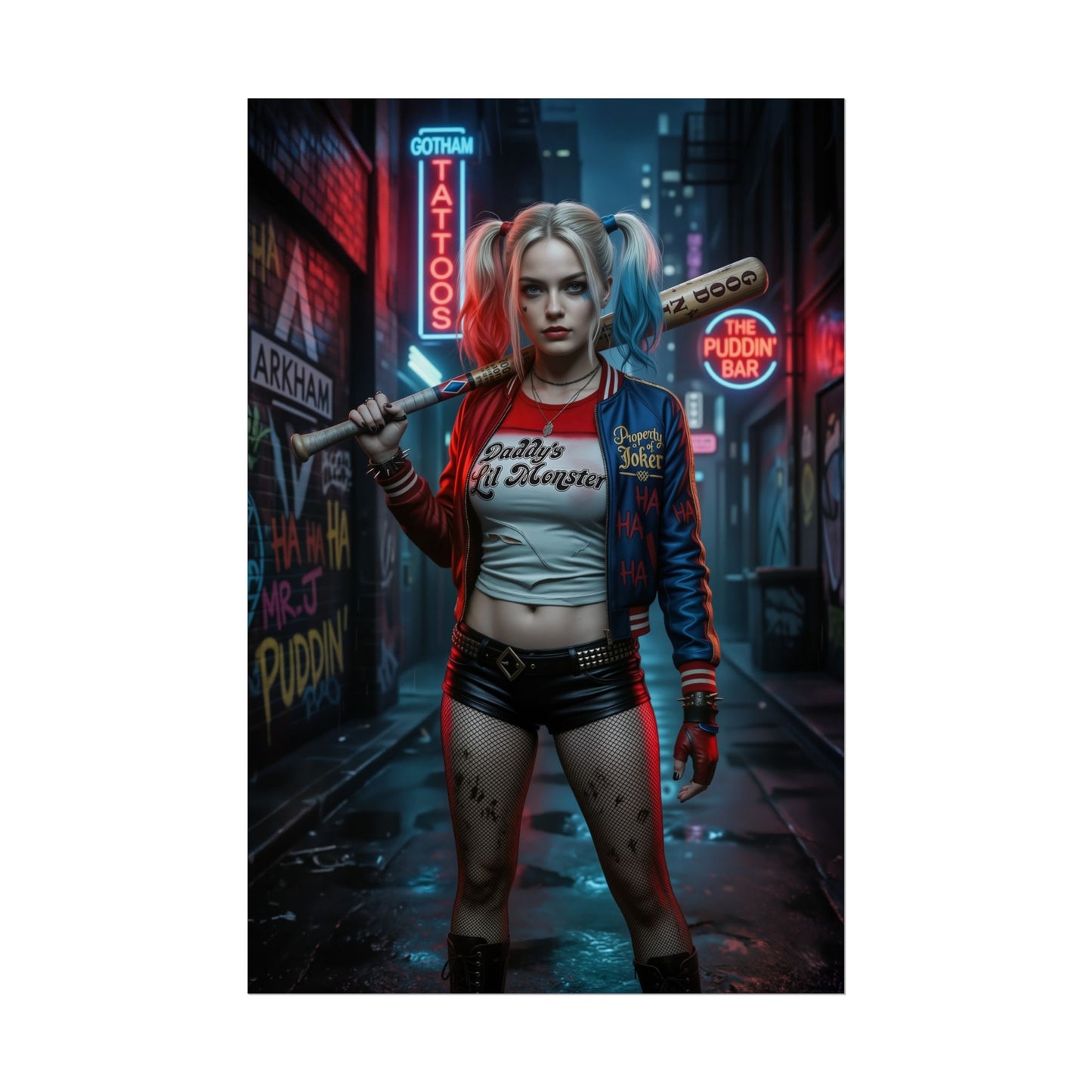 Harley Quinn Poster DC Comics Wall Art Print Gotham Decor