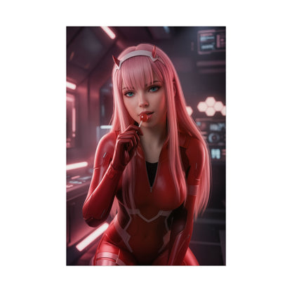Zero Two Poster, Darling in the Franxx Wall Art, Anime Girl Print, Mecha Anime Decor, Anime Wall Art, Gift