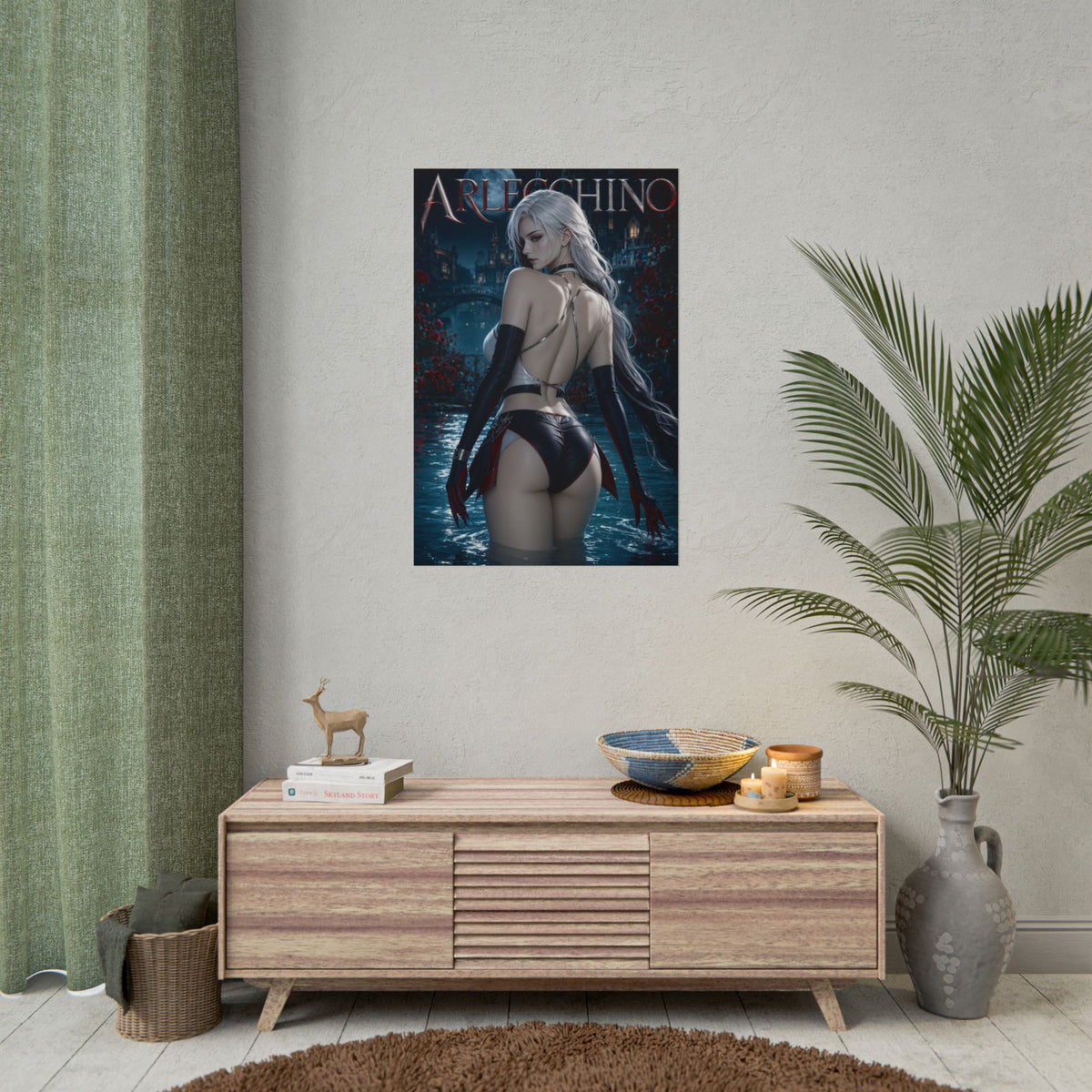 Arlecchino Genshin Impact Poster Anime Wall Art Manga Style Bedroom Room Decor
