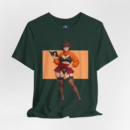 Velma Grafik-T-Shirt | Süßes Nerd-Girl-T-Shirt für Otakus und Retro-Fans | Smart-Heroine-Shirt
