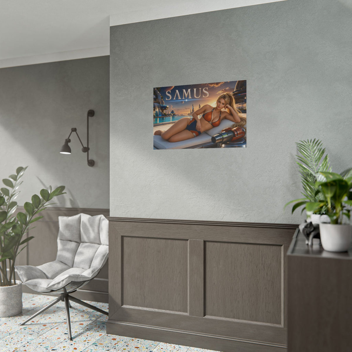 Samus Aran Gaming Poster Wall Art Gamer Room Decor Collectible Print