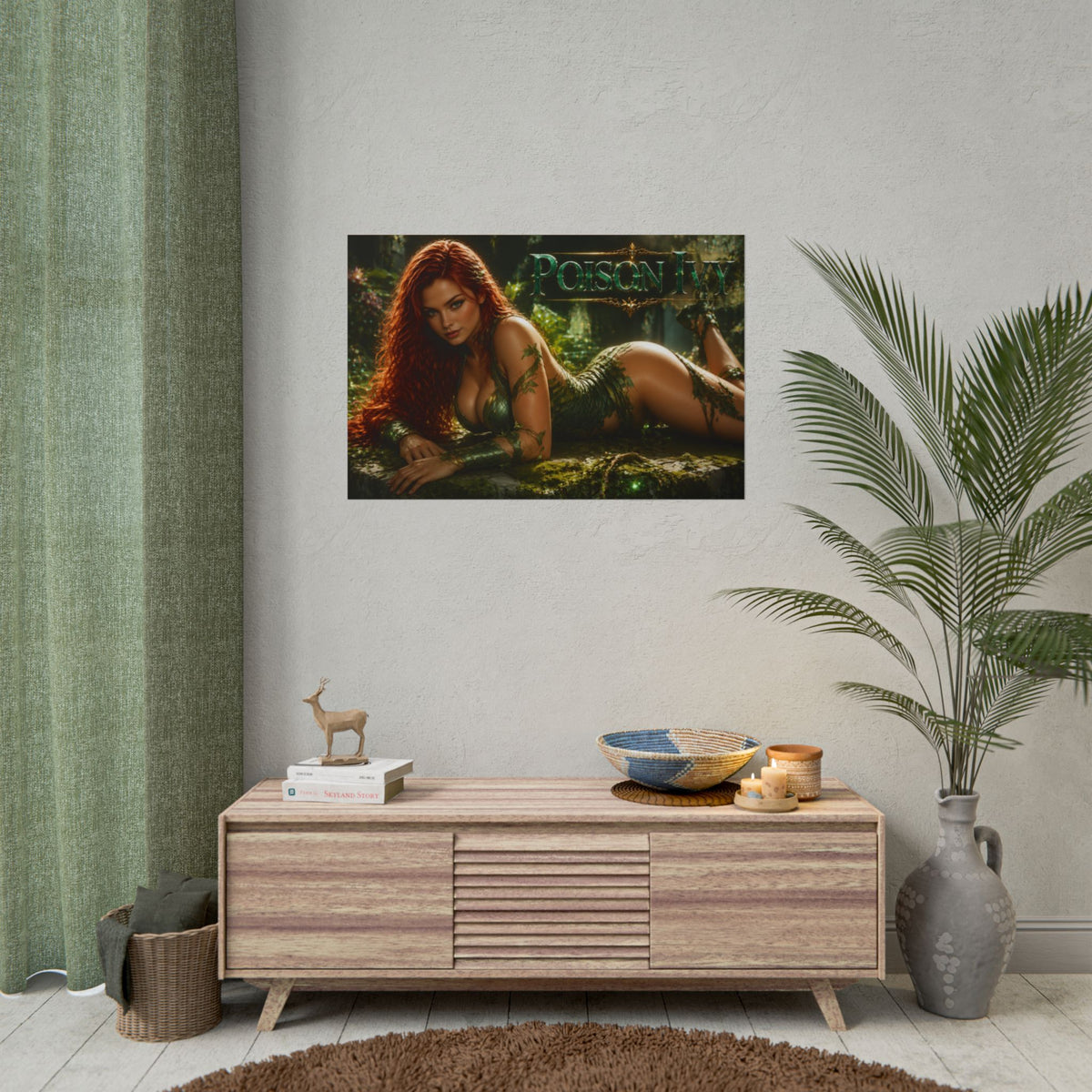 Poison Ivy Character Poster Comic Style Wall Decor Bedroom Collector Gift