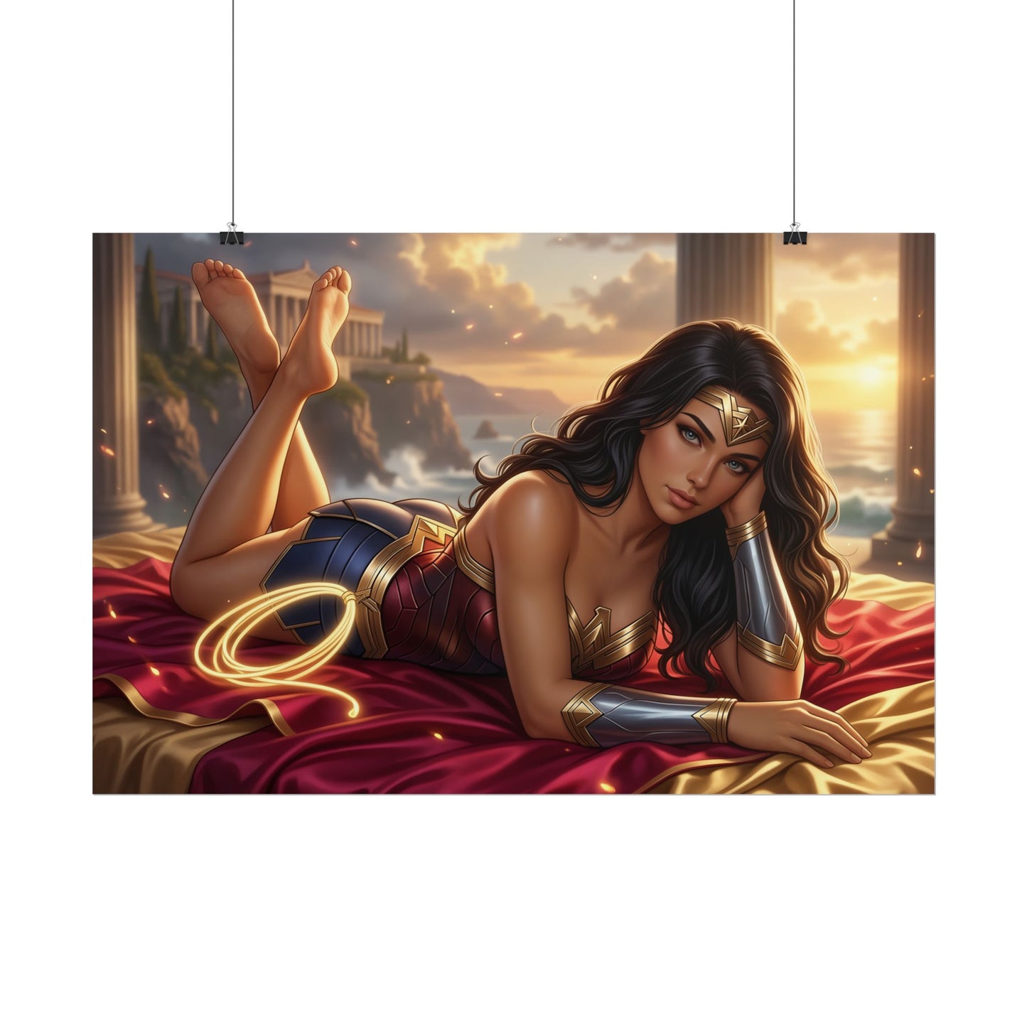 Wonder Woman Poster, DC Comics Wall Art, Fantasy Print Decor