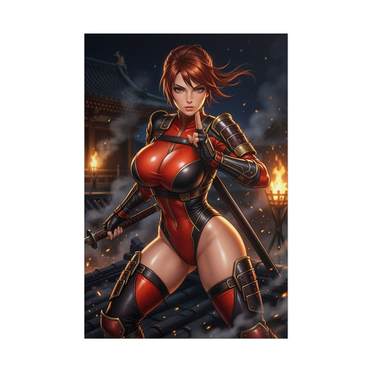 Taki Soulcalibur Poster Ninja Woman Wall Art Anime Fighter Print Masked Girl Decor Fighting Game Gamer Room Gift