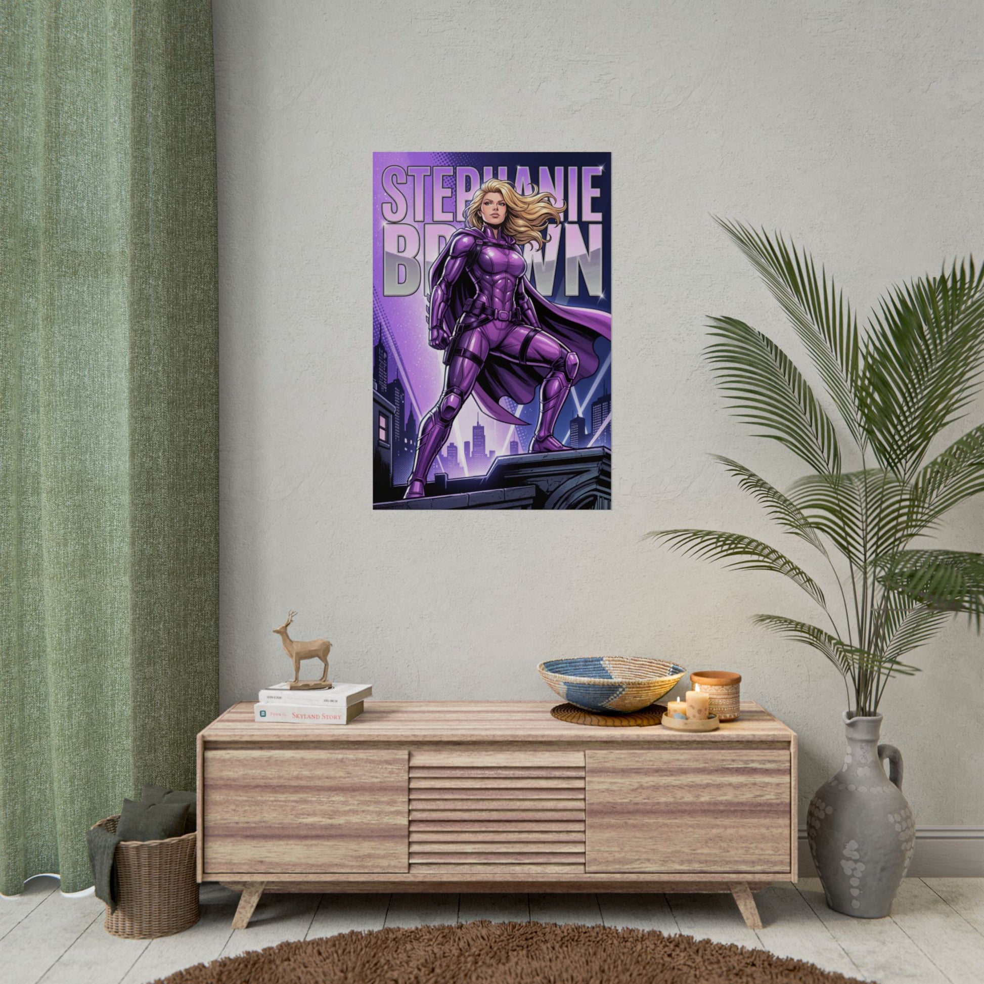 Stephanie Brown Poster / Stephanie Brown Wall Art / Stephanie Brown Art Print / DC Comics Poster - bold purple-toned Batgirl armor wall art showing heroic Stephanie Brown