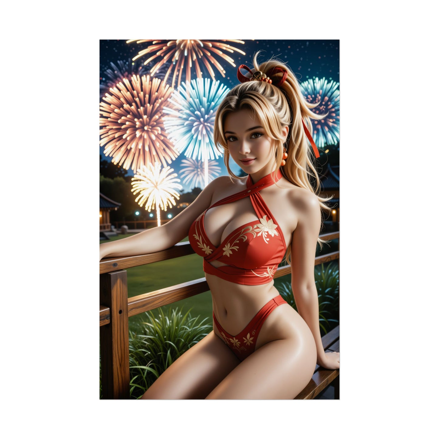 Yoimiya Anime-Poster | Waifu-Wandbild für Otaku-Zimmer und Gaming-Setup