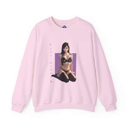 Tifa Lockhart Sweatshirt, FFVII Rundhalsausschnitt, Gemütliche RPG-Gaming-Kleidung für Fans