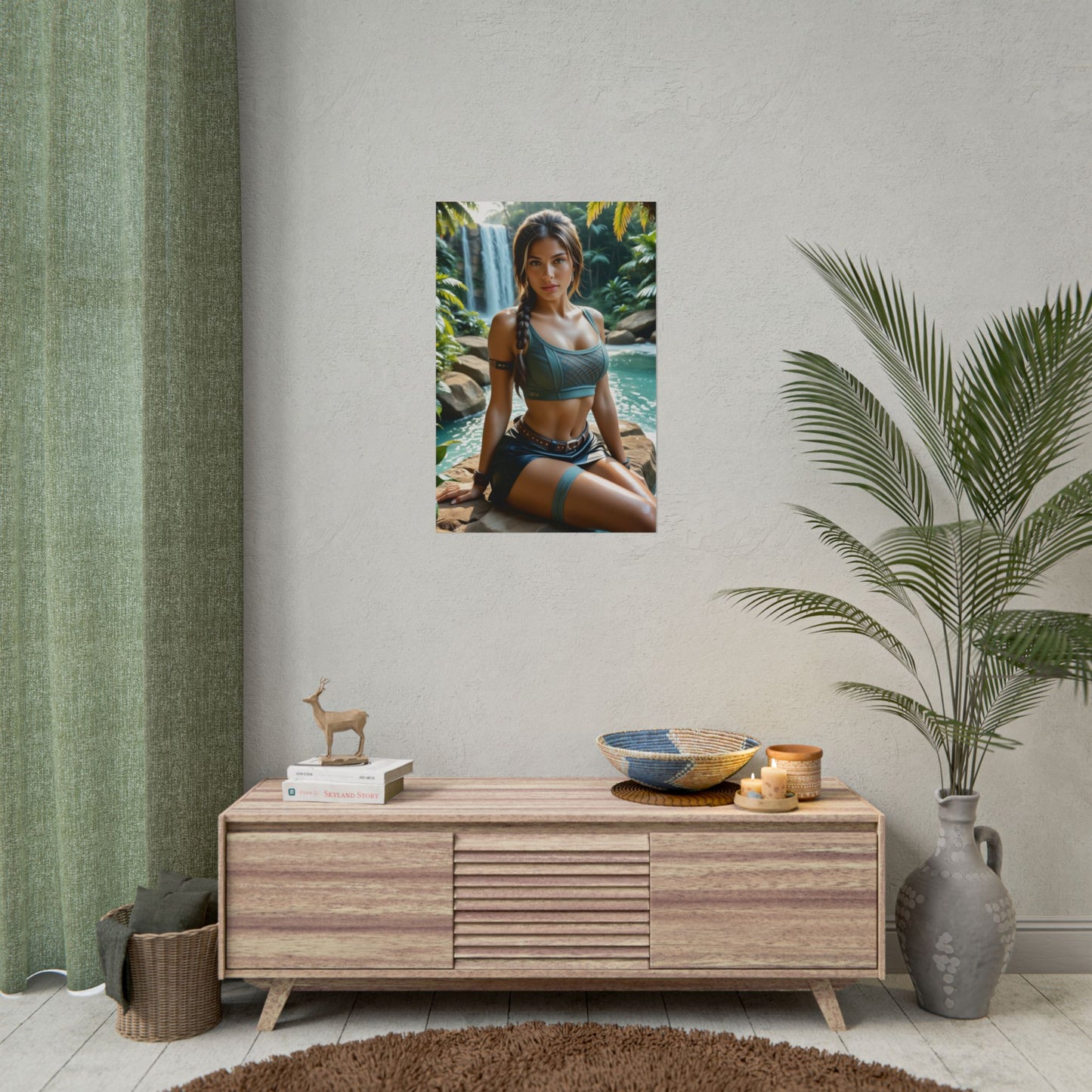Lara Croft Wall Art – Iconic Heroine Poster for Gaming Setup or Office Decor