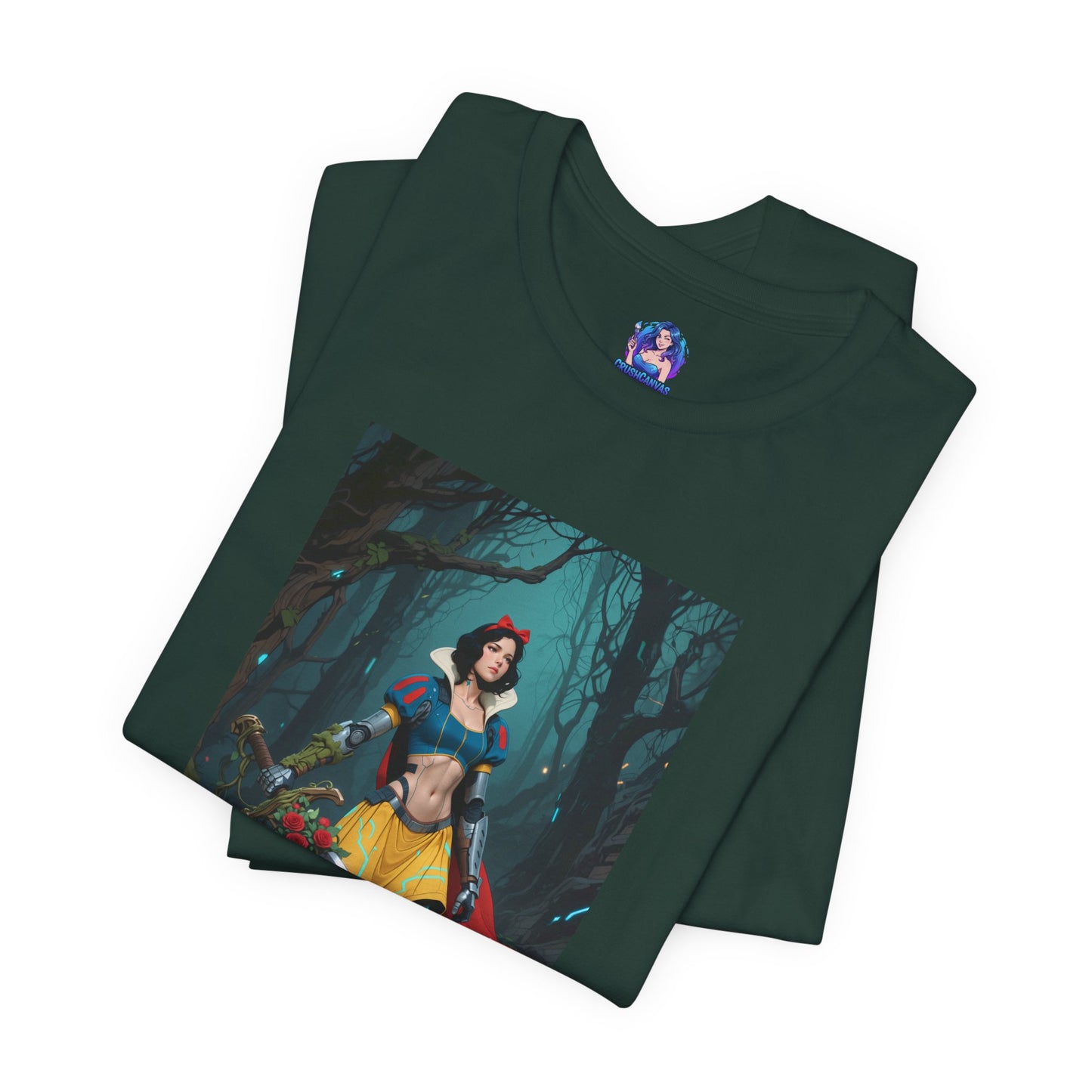Cyber Snow White T-Shirt | Futuristic Fairy Tale Tee for Gamers & Anime Fans