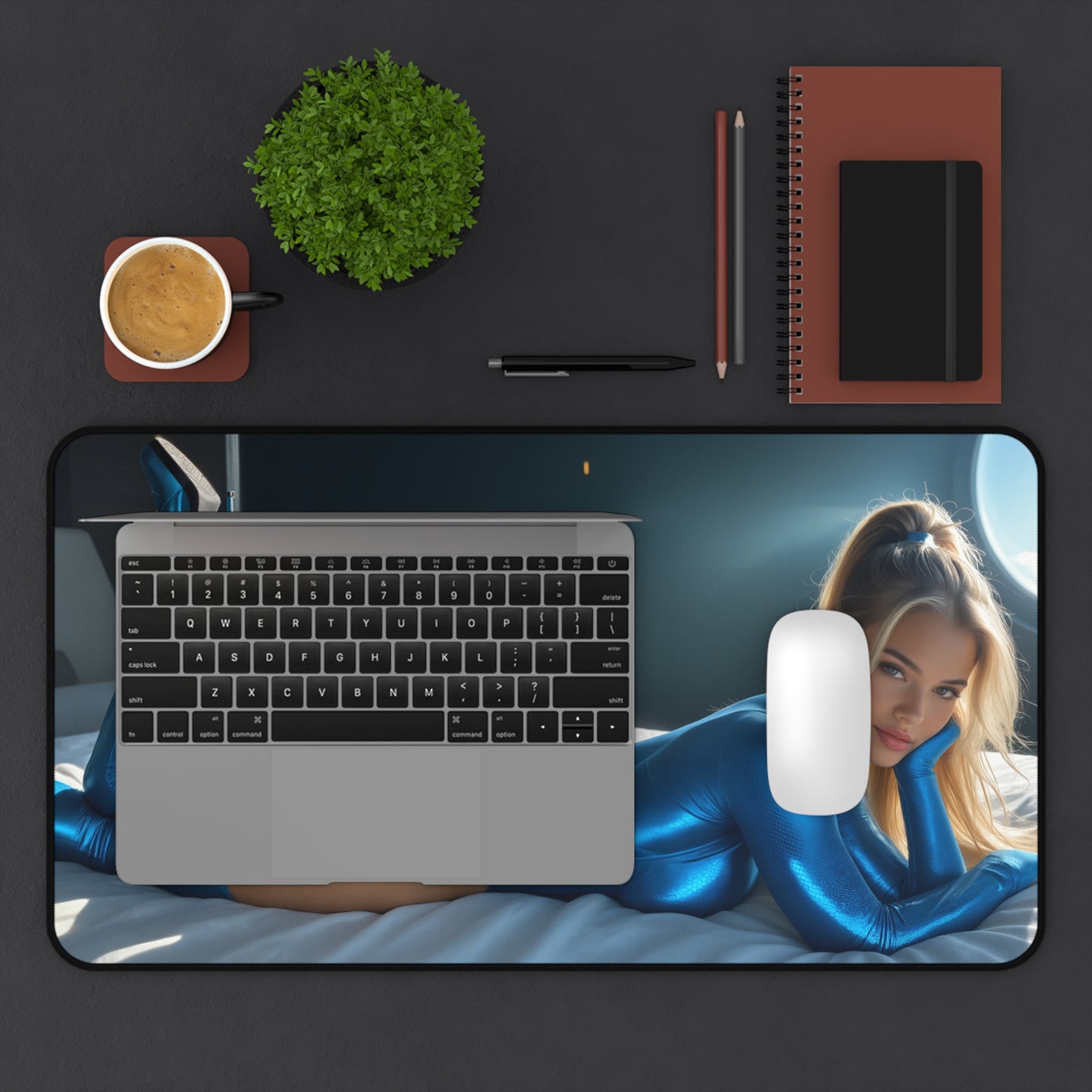 Килимок для столу Samus Aran, футуристичний килимок для миші з героїнею наукової фантастики, налаштування столу для космічних пригод