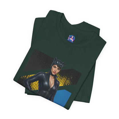 Catwoman T-Shirt | DC Comics Anime Tee for Gamers & Comic Fans – Bella Canvas tee with anime-style Catwoman illustration