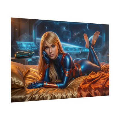 Samus Aran Poster, Sci Fi Wall Art, Gaming Print, Gamer Decor