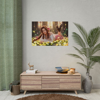 Aerith Final Fantasy Poster, Anime Wall Art, Gaming Print, Room Decor