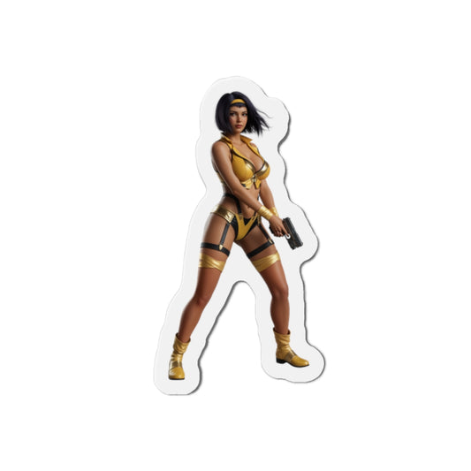 Faye Valentine Magnet – Cowboy Bebop Anime Heroine Fridge Magnet, Decor premium die-cut vinyl fridge magnet of Faye in clean anime-style art