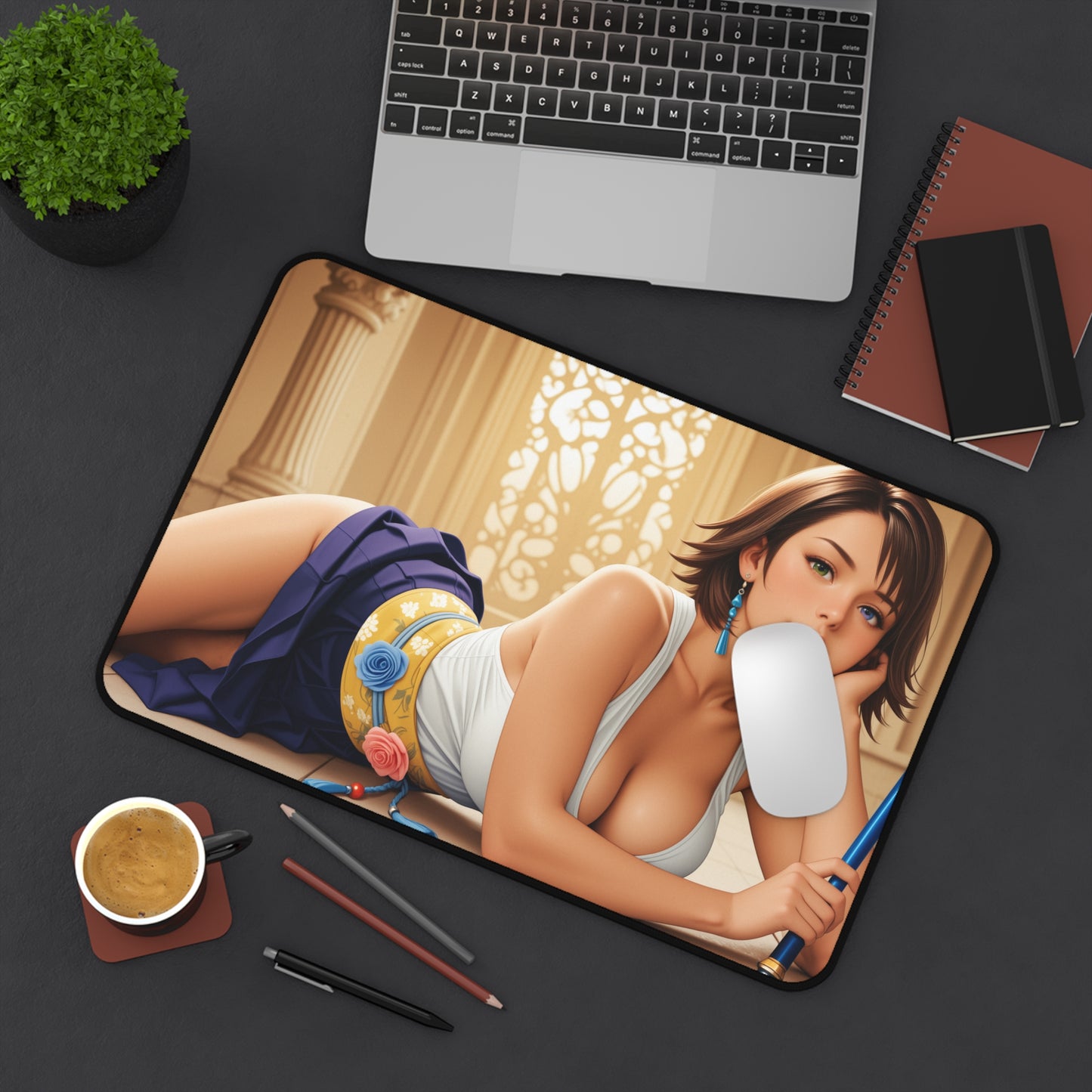 Yuna Schreibtischunterlage, Final Fantasy Heldin Mauspad, Fantasy-RPG-Gaming-Schreibtisch-Setup