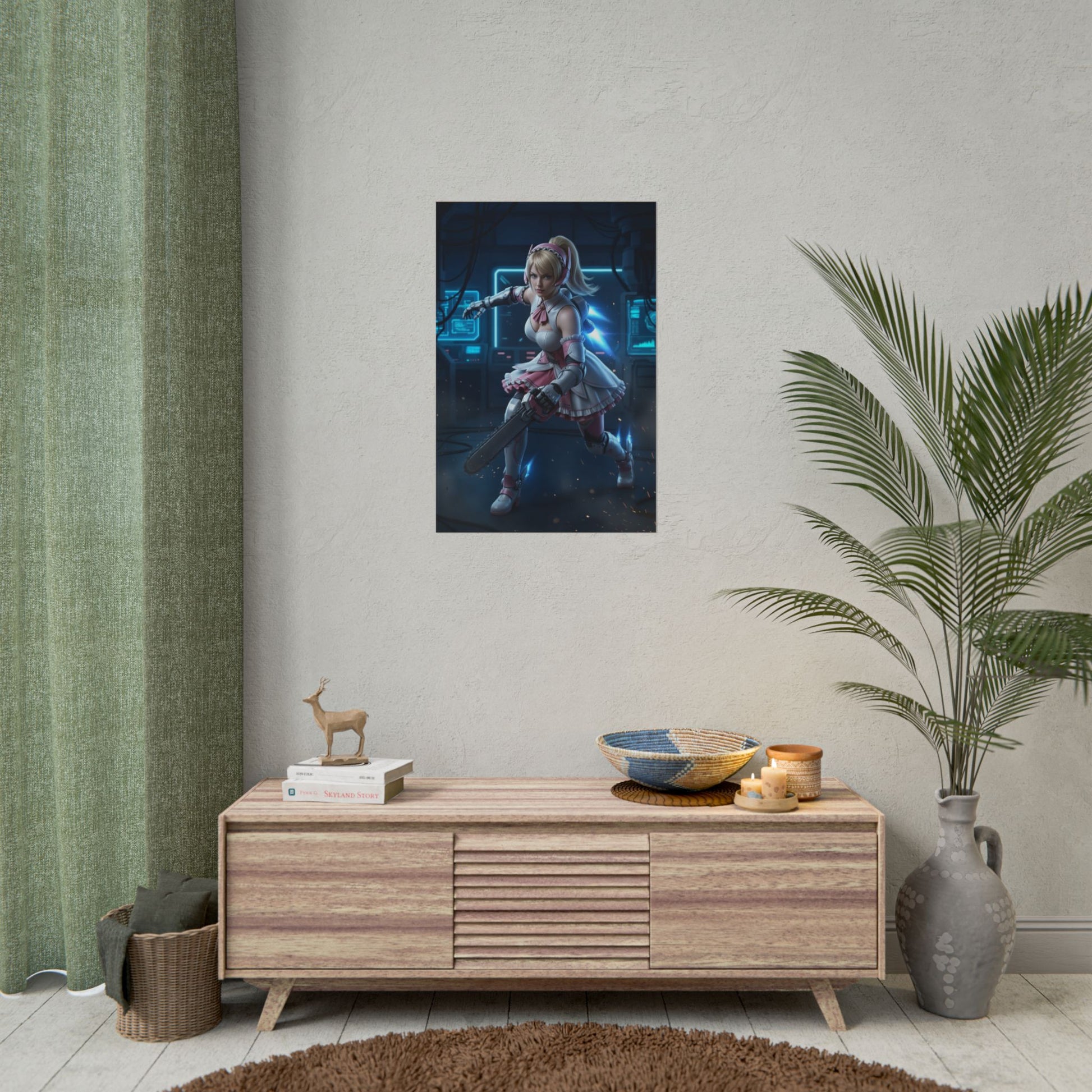 Alisa Bosconovitch Tekken Poster – Iconic Android Heroinе Wall Art poster on living room wall, high-resolution gaming heroine print