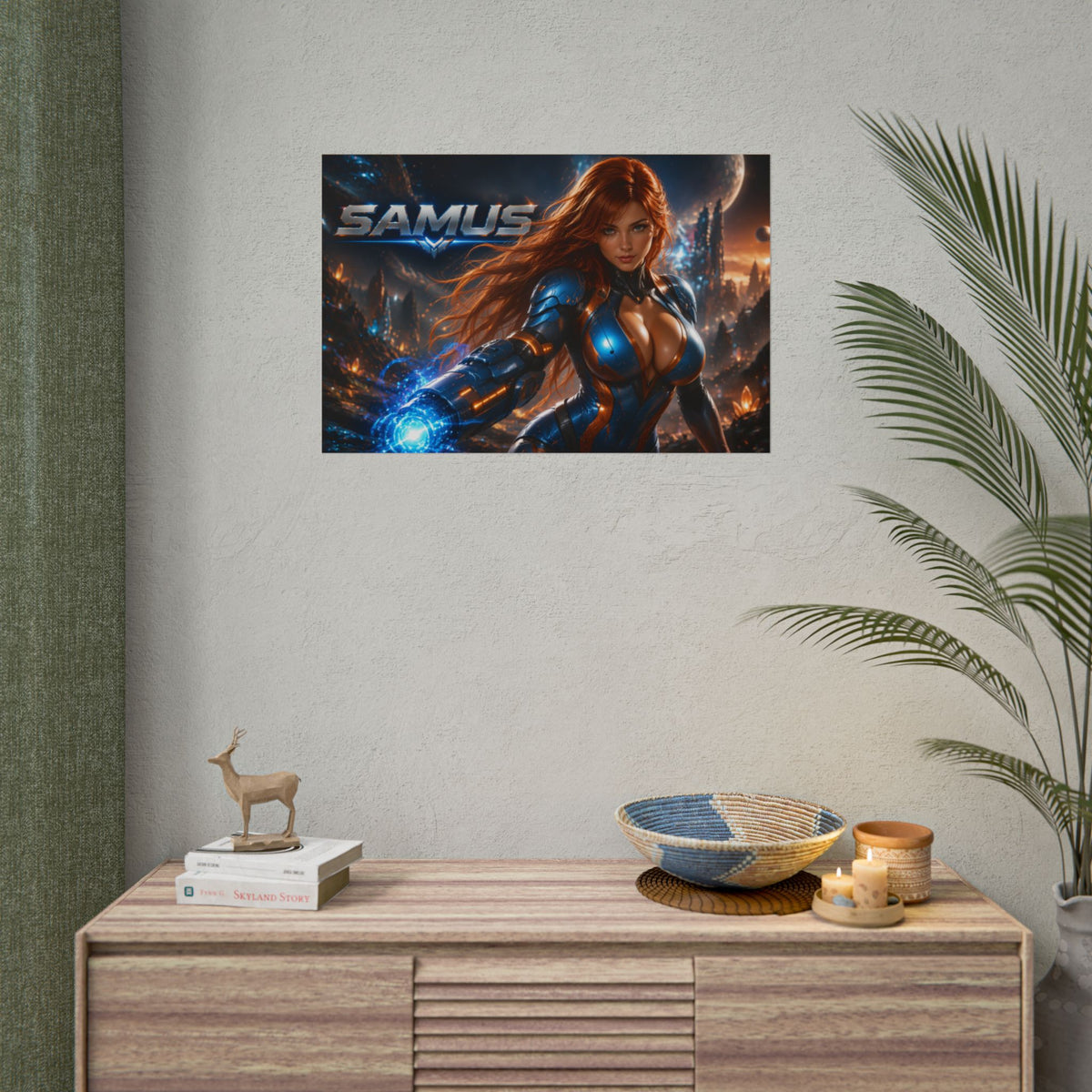 Gaming Wall Art Samus Aran Poster Game Room Decor Gamer Gift Art Print