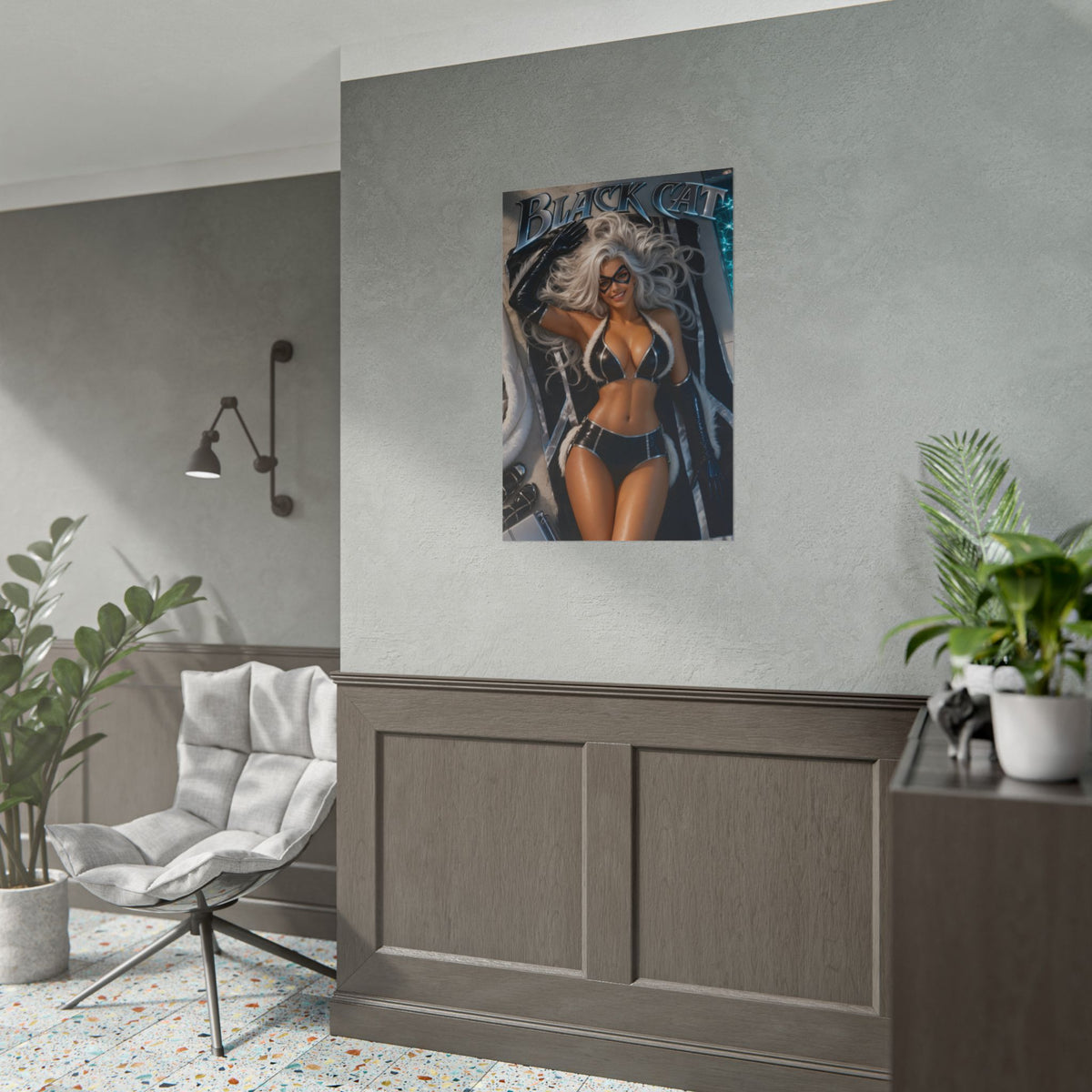 Black Cat Comic Poster Character Wall Art Collector Room Decor Art Print