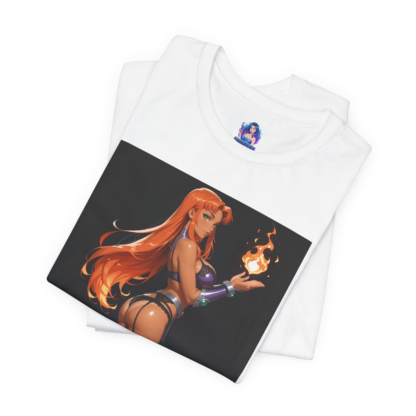Starfire-T-Shirt mit Grafik | DC Comics-T-Shirt für Otakus und Cosplay-Fans | Sexy Alien-Heldin-Shirt