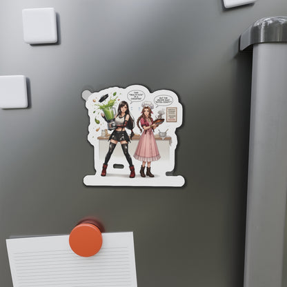 Магніт «Тіфа та Аеріт» – магніт із зображенням аніме-дуету Final Fantasy, декор для дівчини-геймерки