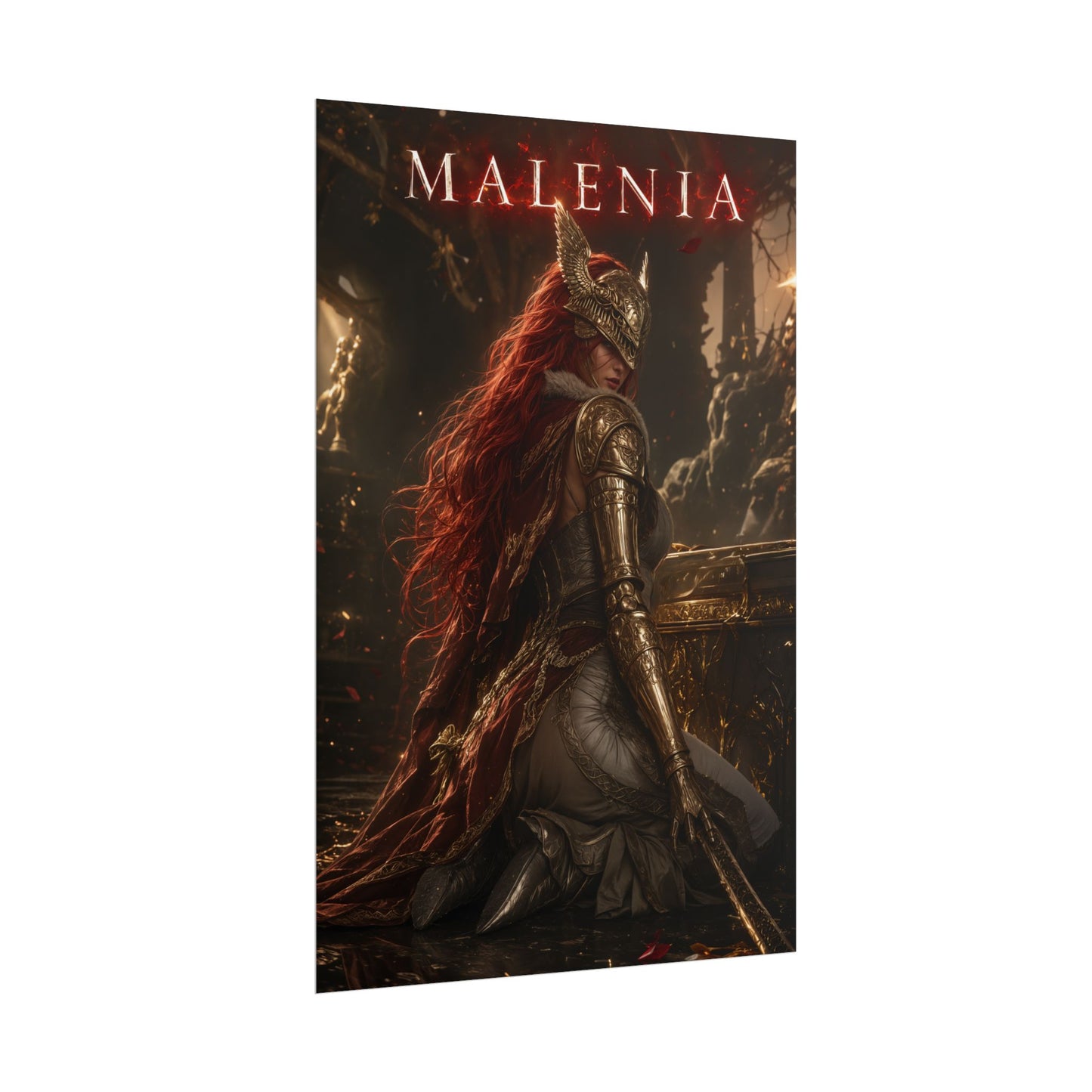Malenia Poster, Elden Ring Wall Art, Fantasy Print, Gamer Decor