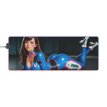 D.Va Schreibtischunterlage – LED RGB-Pad, Waifu Anime-Mädchen Gaming-Setup