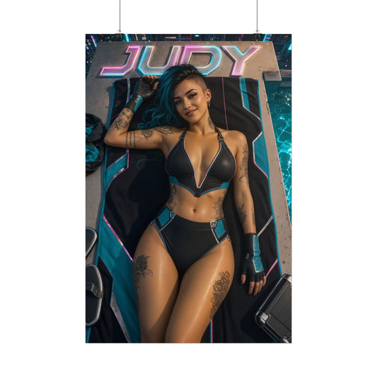 Gaming Wall Art Judy Alvarez Cyberpunk Poster Bedroom Game Room Decor Art Print