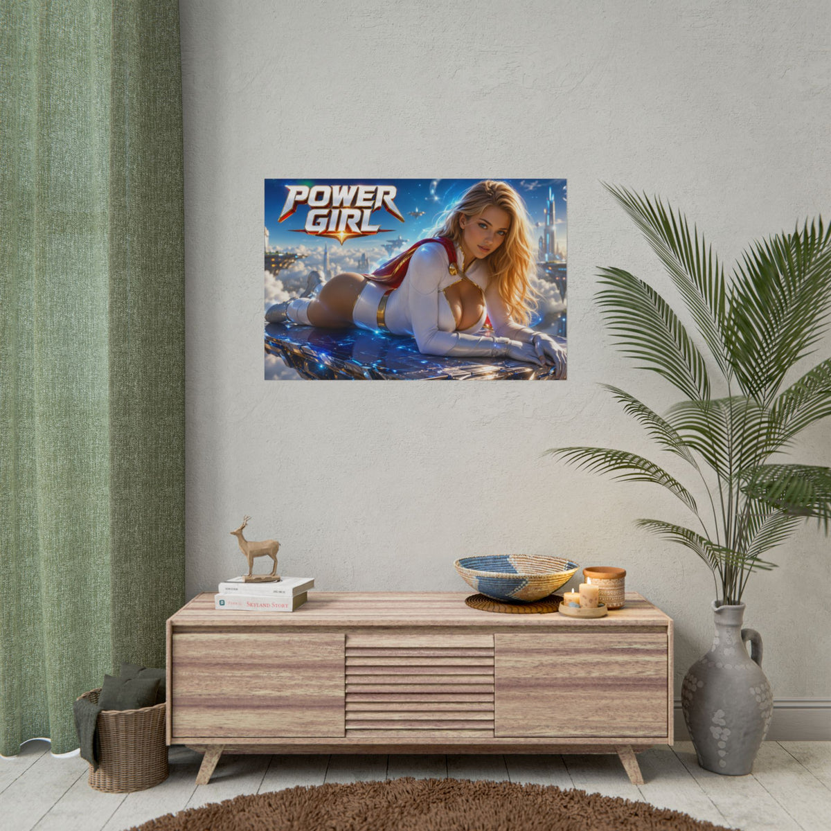 Power Girl Comic Poster Character Wall Art Collector Room Decor Art Print