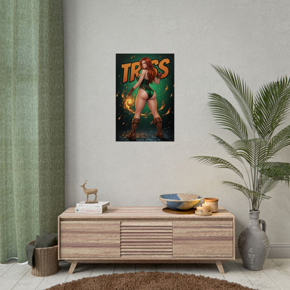 Triss Merigold Art Print, Witcher Poster, Fire Mage Girl Wall Art, Fantasy RPG Decor, Gamer Room Wall Art, Gift