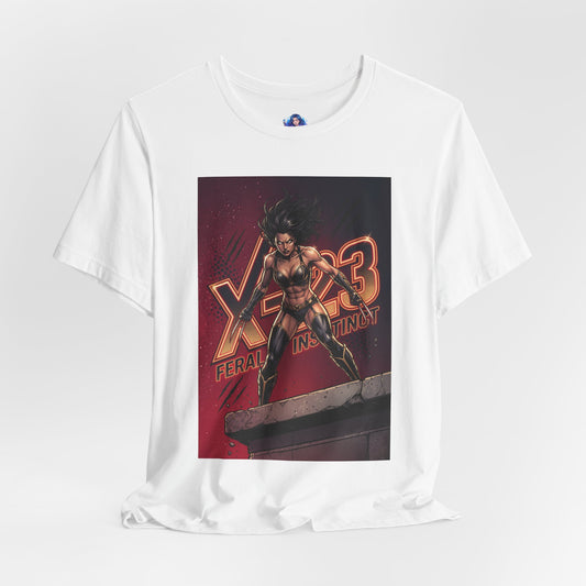 X-23 T-Shirt | Marvel X-Men Anime Tee for Gamers & Fans - fierce X-23 illustration with adamantium claws on Bella Canvas 3001