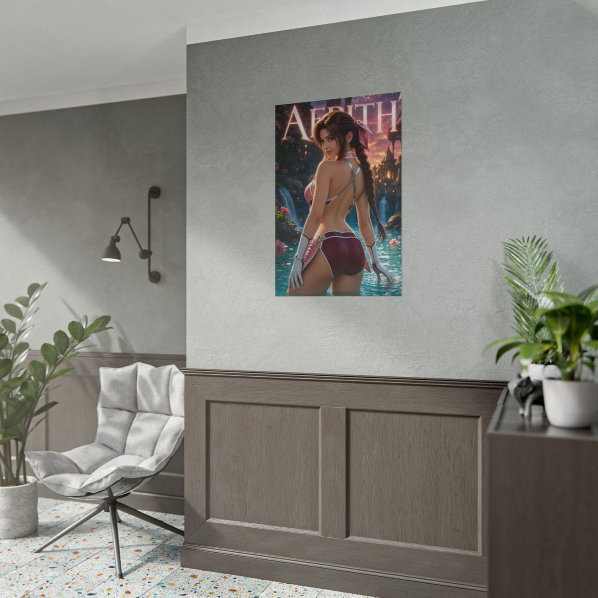 Aerith Gainsborough Fantasy Wall Decor Poster Bedroom Office Collectible Print