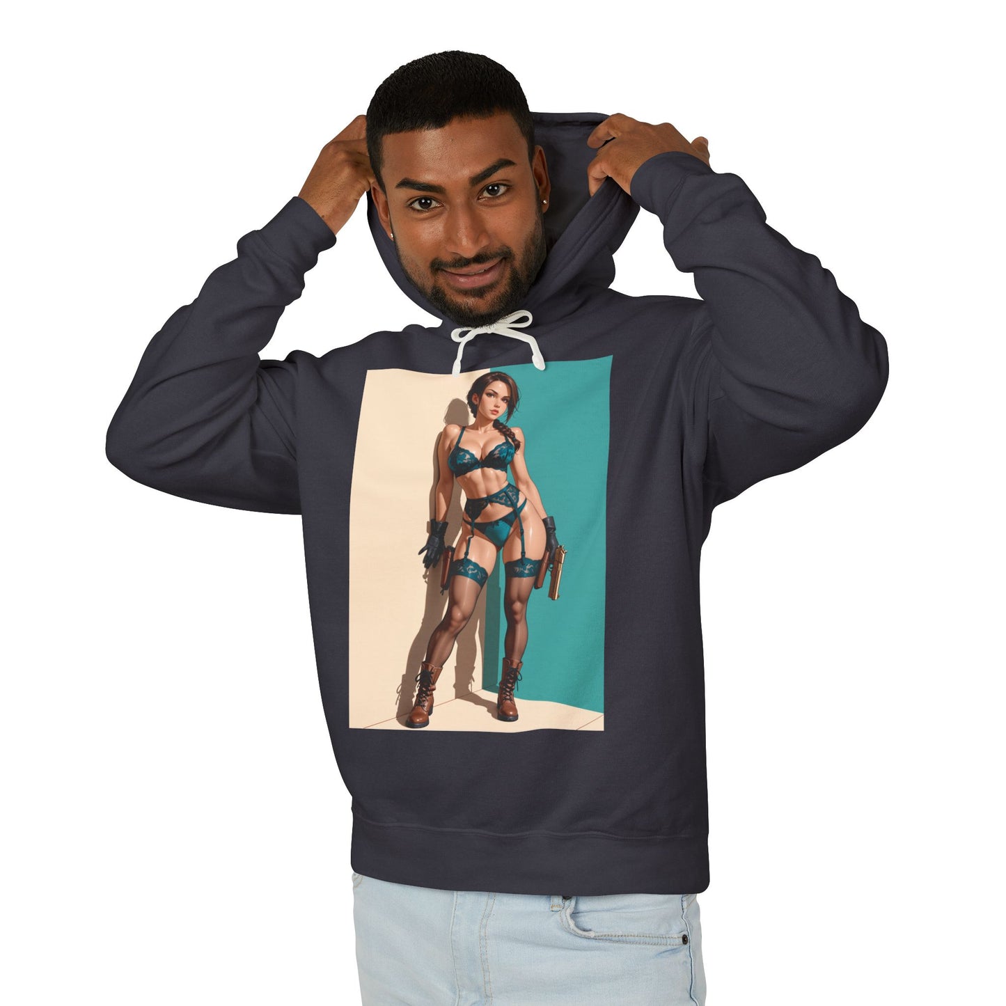 Худі з Ларою Крофт | Худі з іконою ігрового персонажа | Стильний пуловер з Tomb Raiders