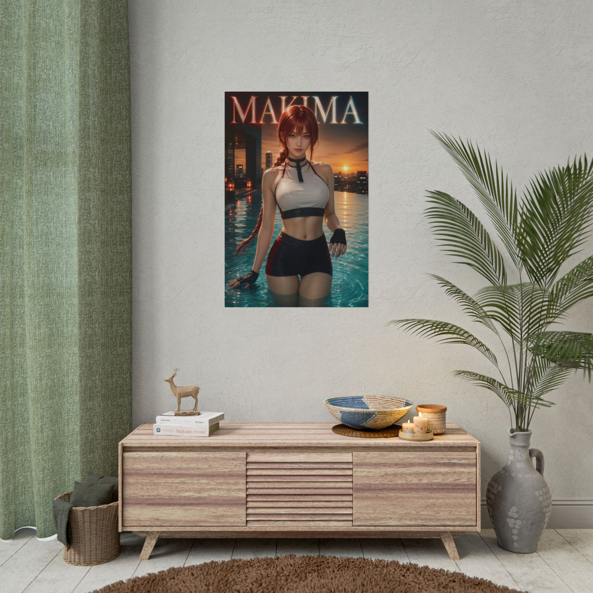 Anime Wall Art Makima Chainsaw Man Poster Otaku Room Decor Collector Gift Print