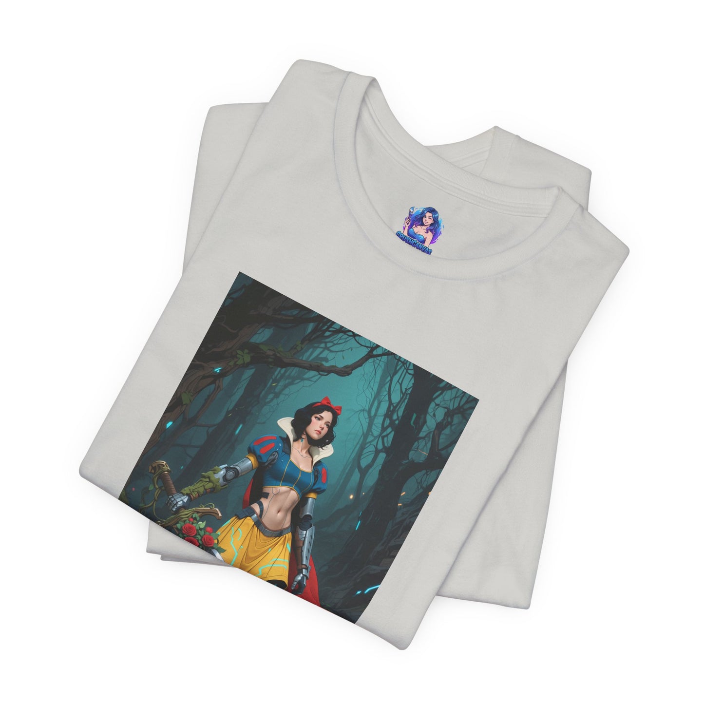 Cyber Snow White T-Shirt | Futuristic Fairy Tale Tee for Gamers & Anime Fans