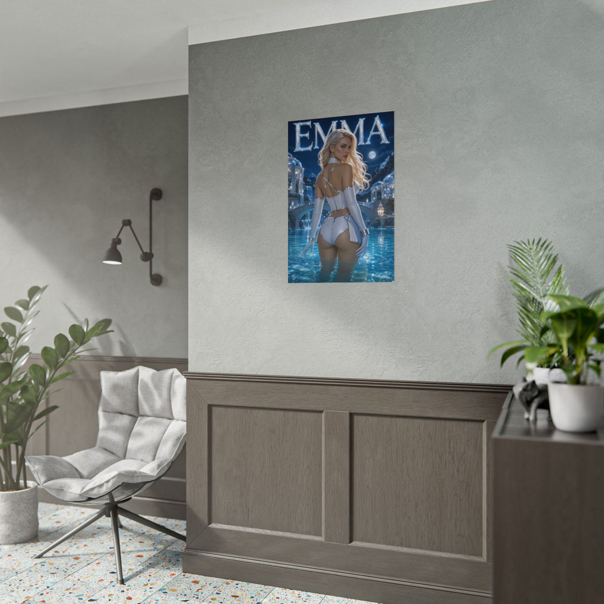 Comic Wall Art Emma Frost Poster Heroine Room Decor Collectible Character Print