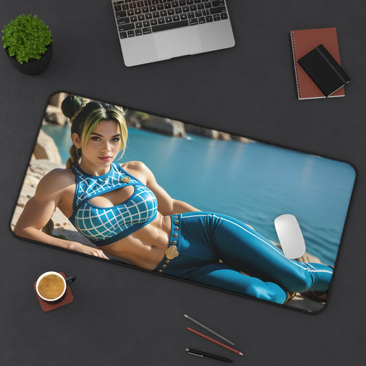 Jolyne Cujoh Schreibtischunterlage, JoJo Mauspad, Schreibtischdeko für Gamer mit Anime-Heldin