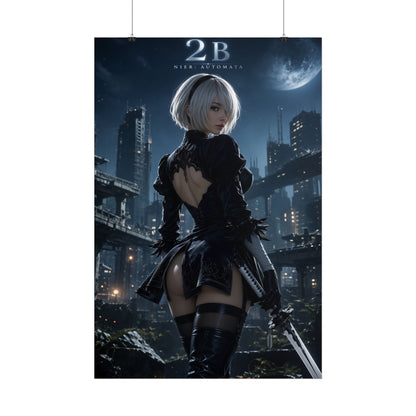 2B Nier Automata Poster, Anime Wall Art, Gaming Poster, Room Decor