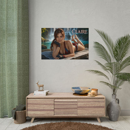 Gaming Wall Art Claire Redfield Poster Game Room Decor Gamer Gift Art Print