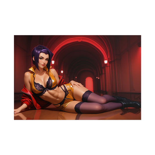 Faye Valentine Poster – Cowboy Bebop Wall Art Print, Retro Anime Decor