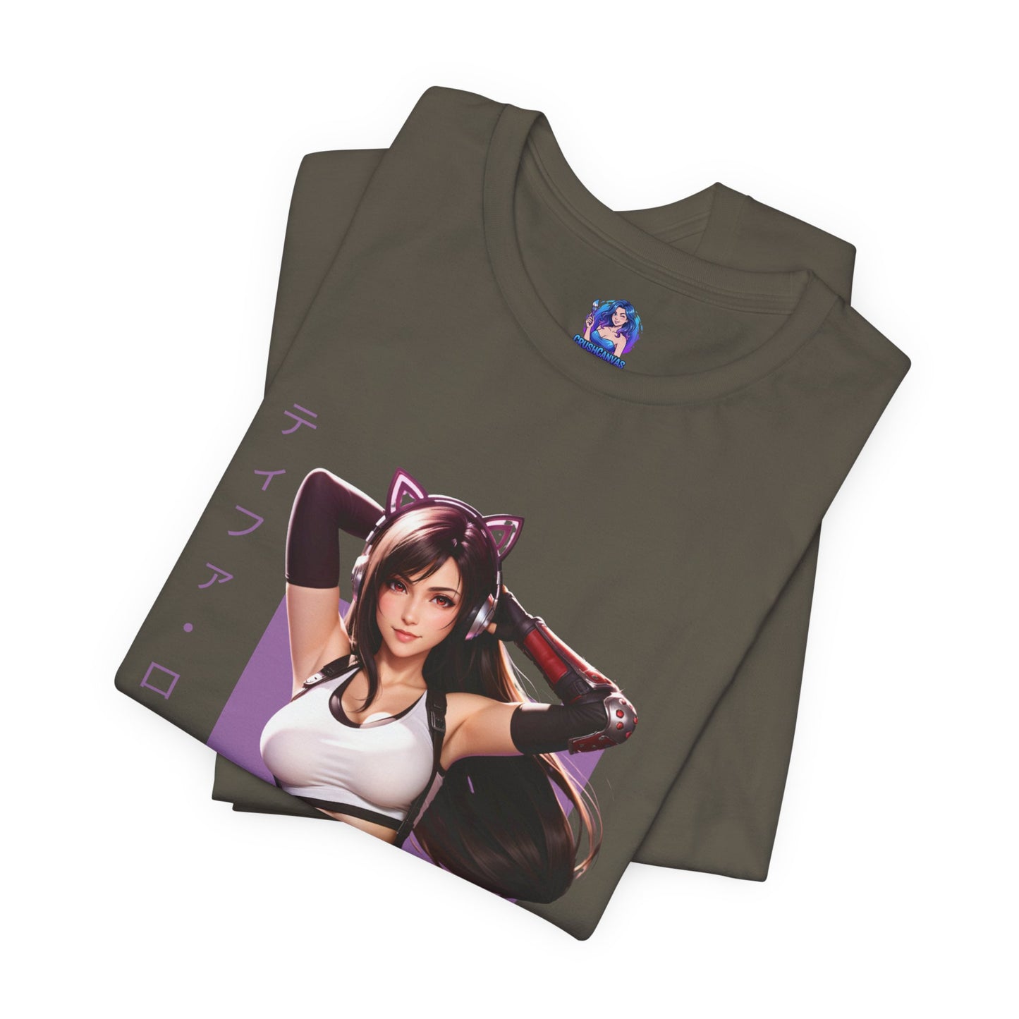 Tifa Lockhart Grafik-T-Shirt | Final Fantasy VII T-Shirt für Anime-Fans | Sexy Kämpferinnen-Shirt