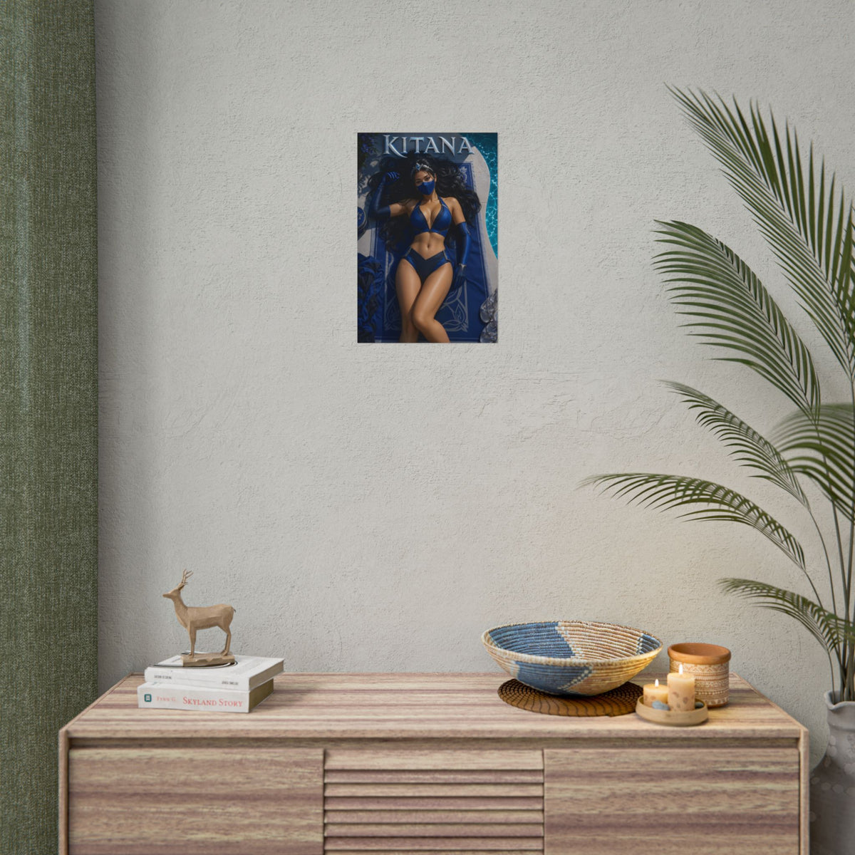 Gaming Wall Art Kitana Mortal Kombat Poster Bedroom Game Room Decor Art Print