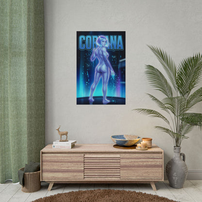 Cortana Halo Poster, Halo Wall Art Print, AI Sci Fi Girl Decor, Gaming Room Wall Art, Gamer Gift