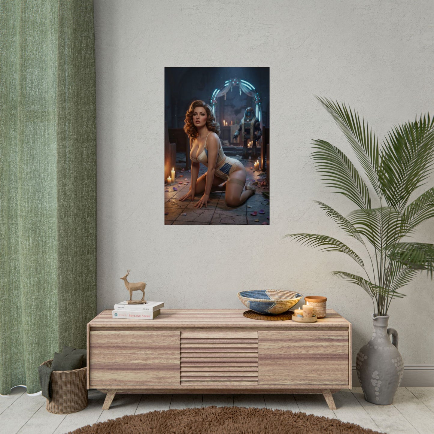 Fallout Glam Woman Poster / Fallout Glam Wall Art / Fallout Glam Art Print / Fallout Poster featuring glamorous retro-futuristic woman in elegant pose