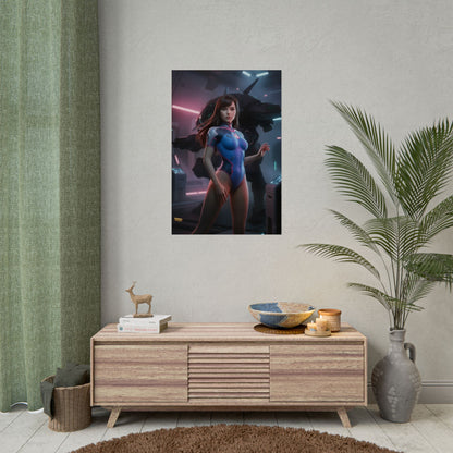 D.Va Poster Overwatch Mech Room Wandkunst Druck Gaming Deko